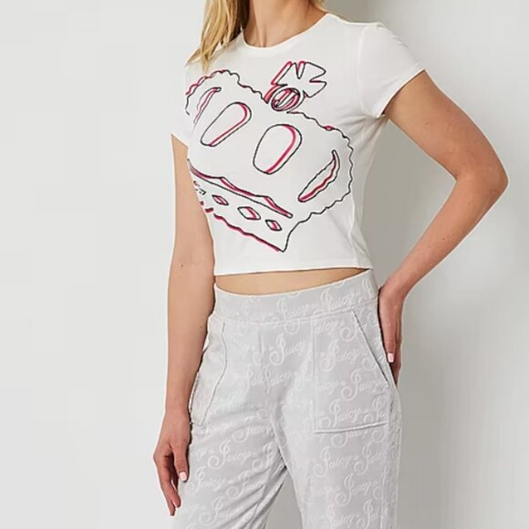 Juicy Couture Tops - Juicy By Juicy Couture Womens Crew Neck Short Sleeve Graphic T-Shirt NWOT